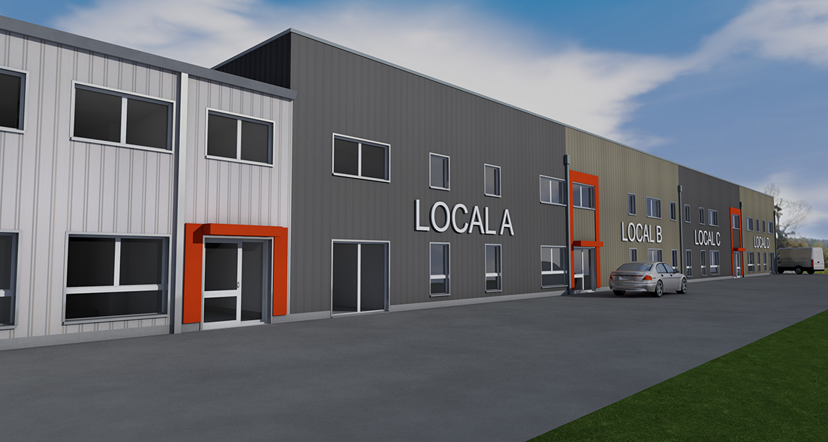 branellec bataille architecte bureaux depots entrepots bardage metallique pont l'eveque 3D