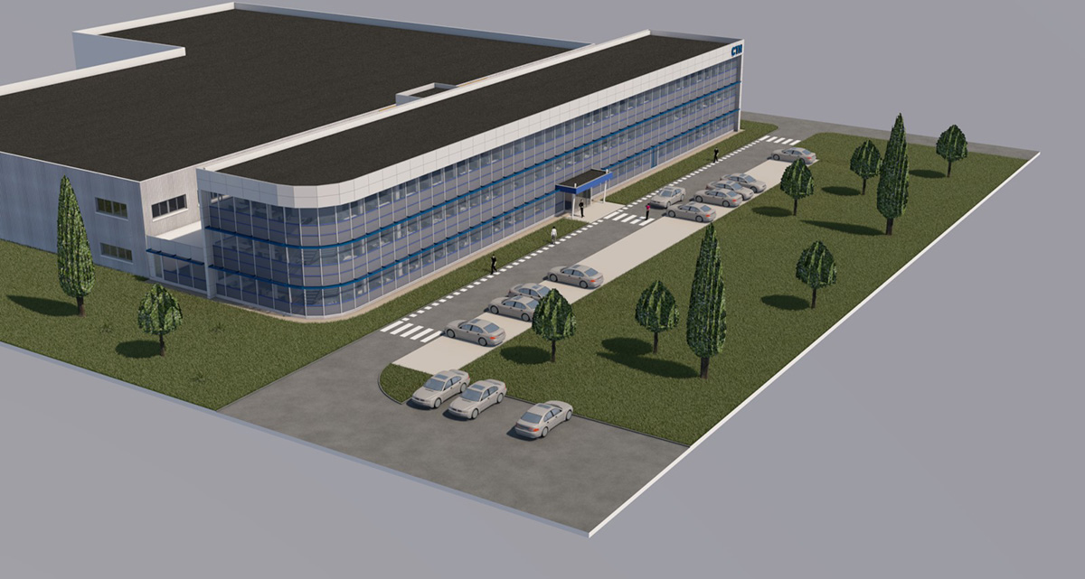 branellec bataille architecte renovation facades batiment bureaux verre mur rideau 3D verberie