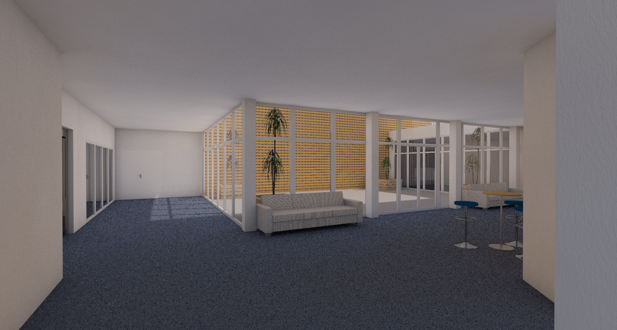 branellec bataille architecte renovation facades batiment bureaux verre mur rideau 3D verberie