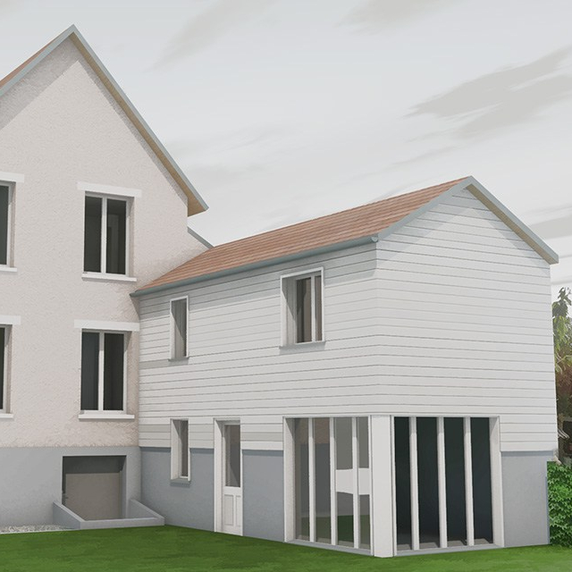 branellec bataille architecte agrandissement extension maison bardage bois dives sur mer