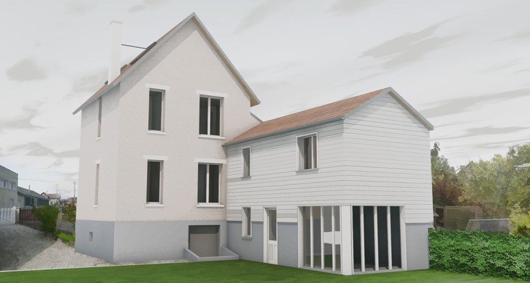 branellec bataille architecte agrandissement extension maison bardage bois dives sur mer