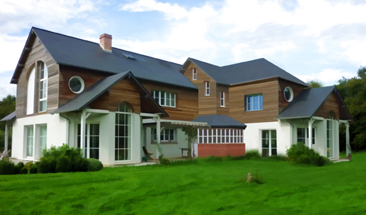 maison architecte bardage bois agrandissement extension gonneville honfleur pays d'auge