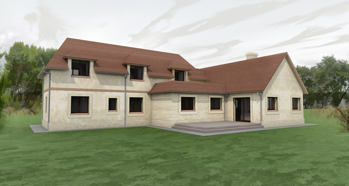 branellec bataille architecte maison normande pierres surville pays d'auge 3D