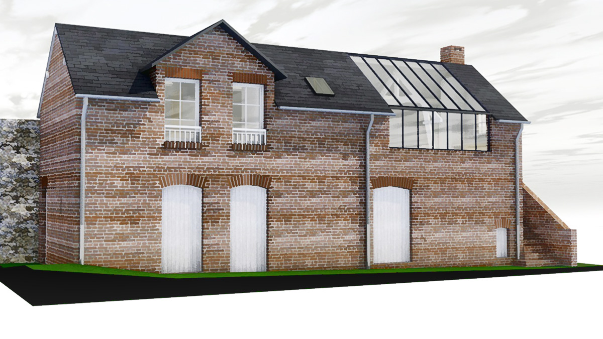 branellec bataille architecte renovation architecte briques verriere pays d'auge equemauville 3D