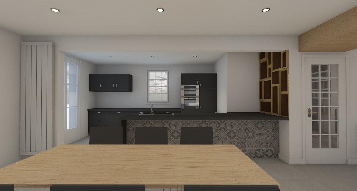 branellec bataille architecte amenagement interieur sejour cuisine equemauville 3D