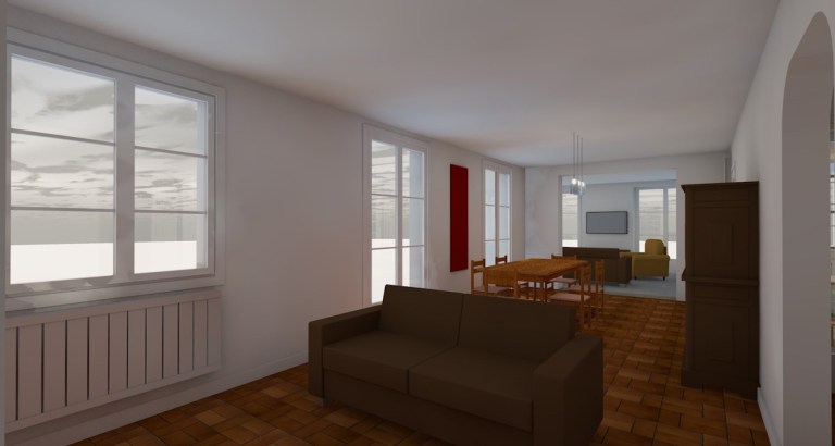 branellec bataille architecte amenagement interieur sejour cuisine equemauville 3D