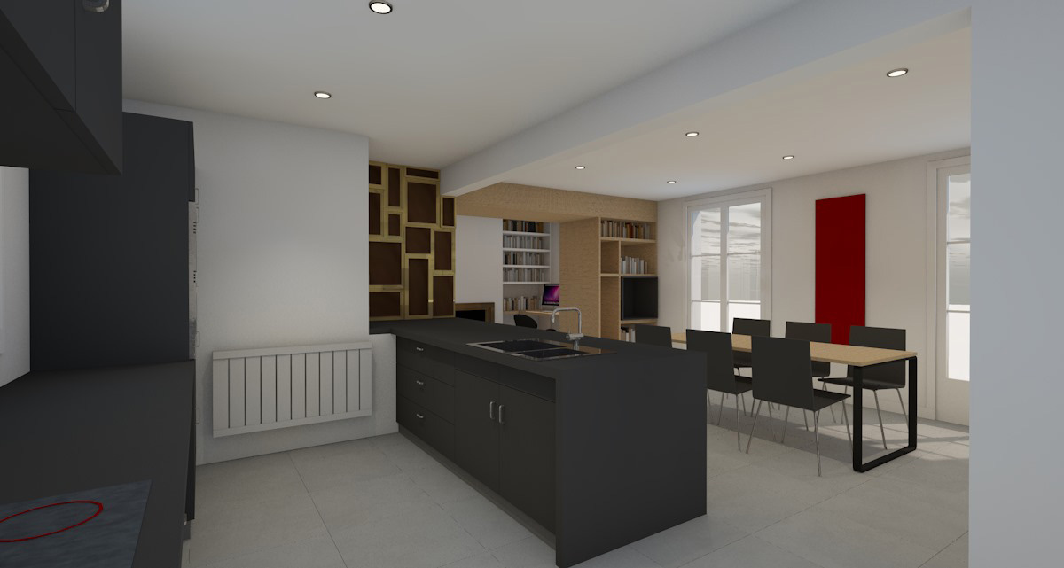 branellec bataille architecte amenagement interieur sejour cuisine equemauville 3D