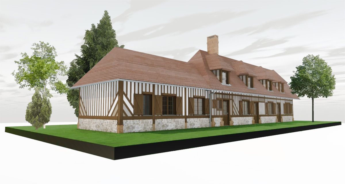 branellec bataille architecte extension maison normande colombages saint hymer