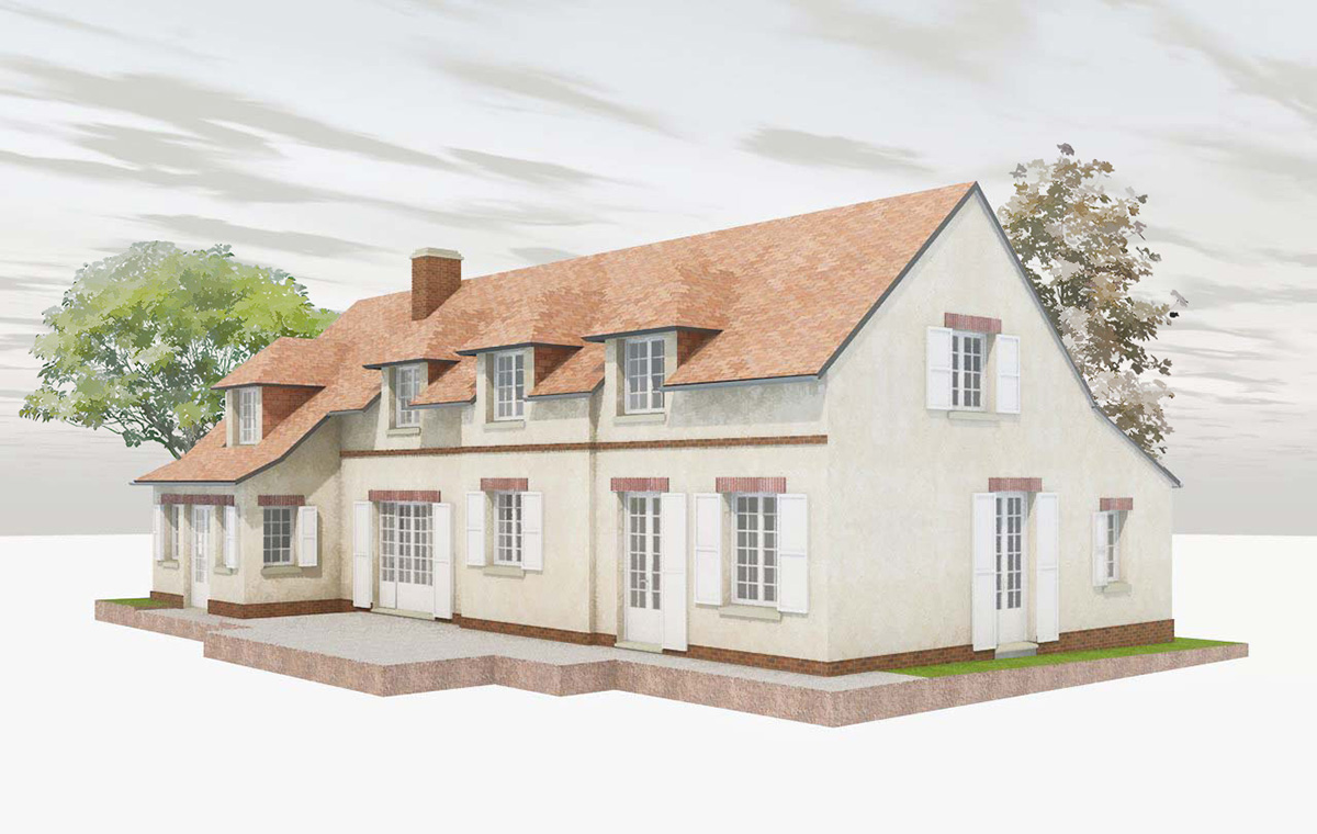 branellec bataille architecte surelevation renovation extension maison gonneville auge