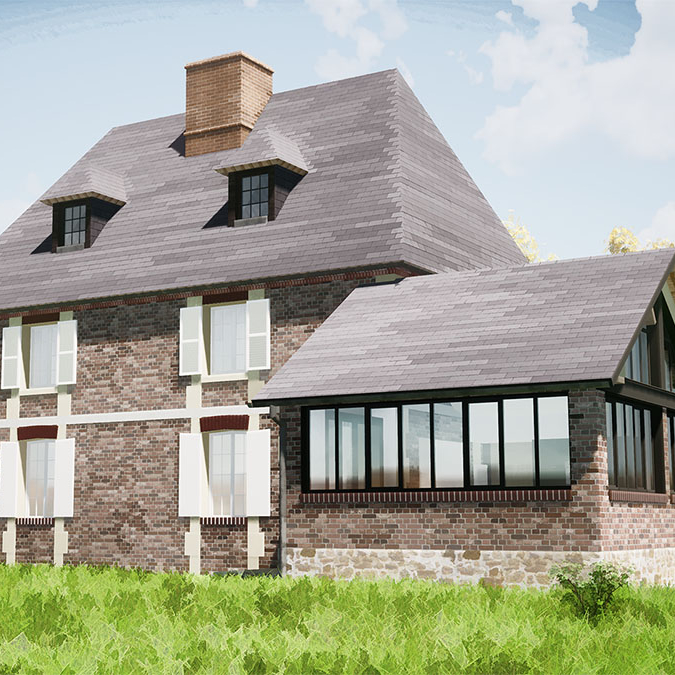 branellec bataille architecte extension maison briques ardoises roques baignard 3D