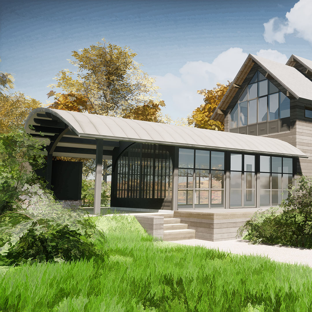 branellec bataille architecte extension maison bois contemporaine touques 3D