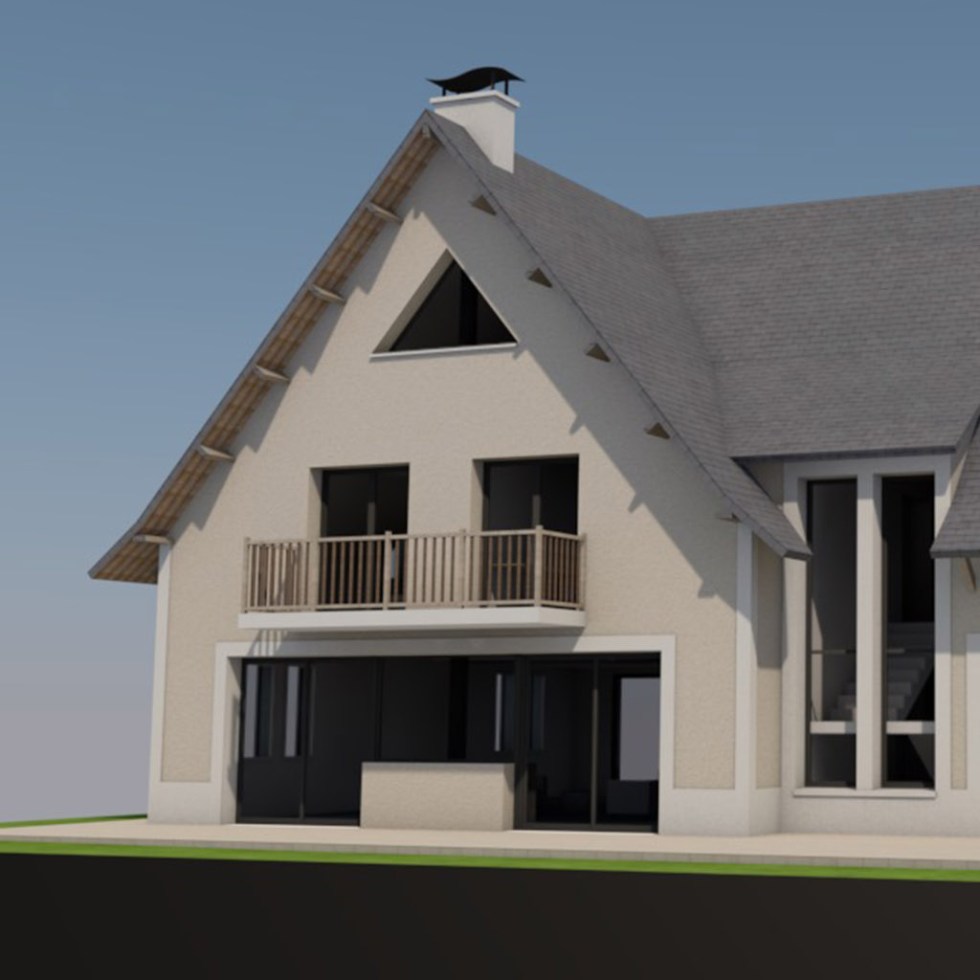 renovation maison facade villers sur mer 3D