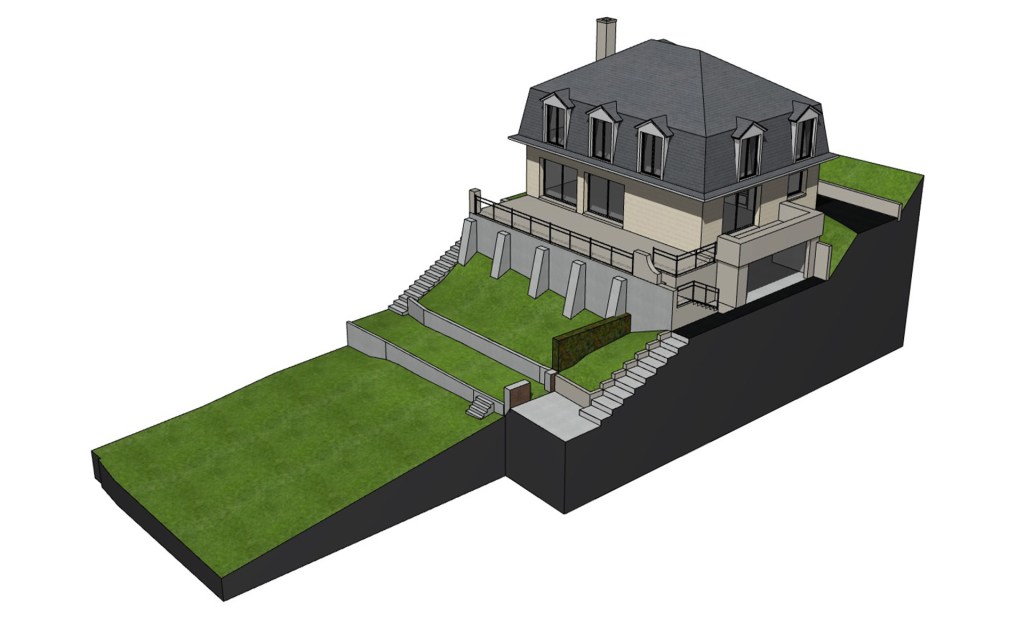 branellec bataille architecte extension cotemporain zinc trouville mer 3D