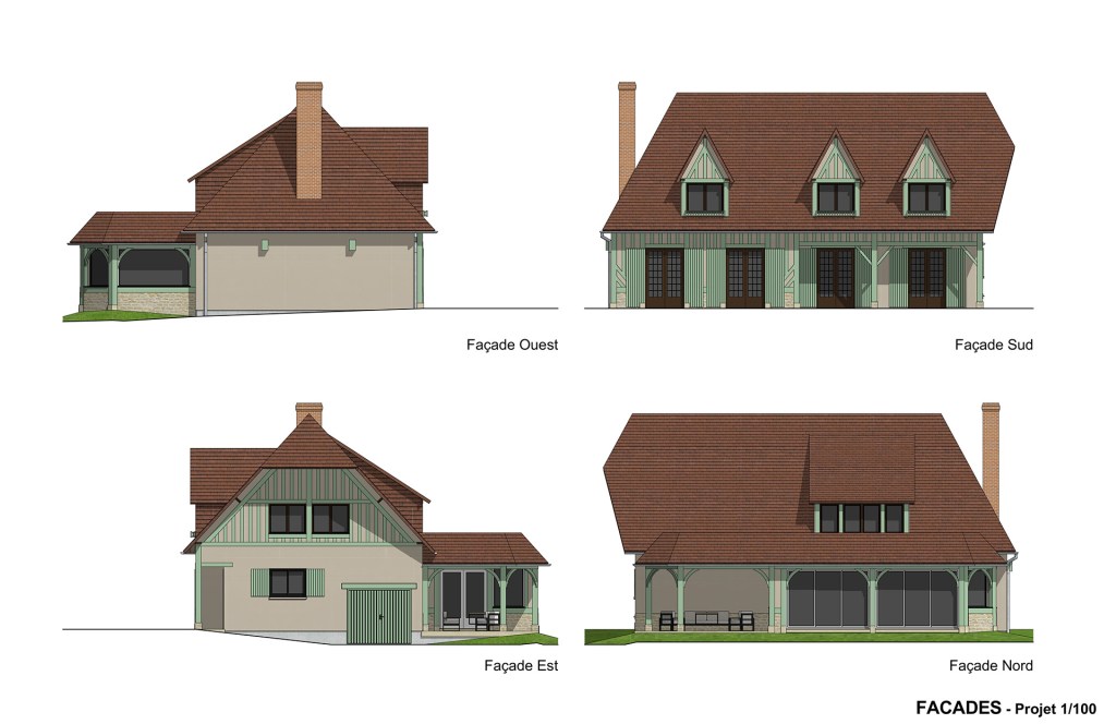 branellec bataille architecte extension normande tuiles beaumont en auge