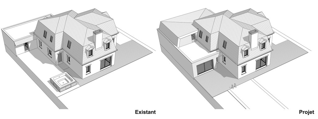branellec bataille architecte extension piscine tourgeville 3D