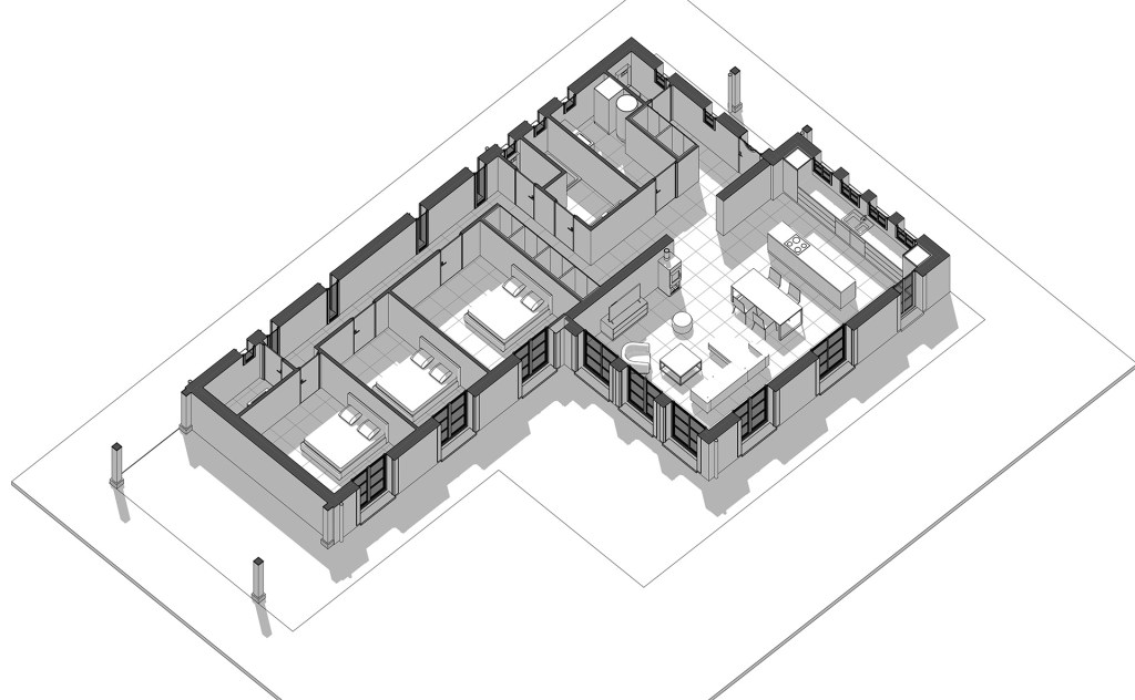 bataille maison cabourg plein pied 3D