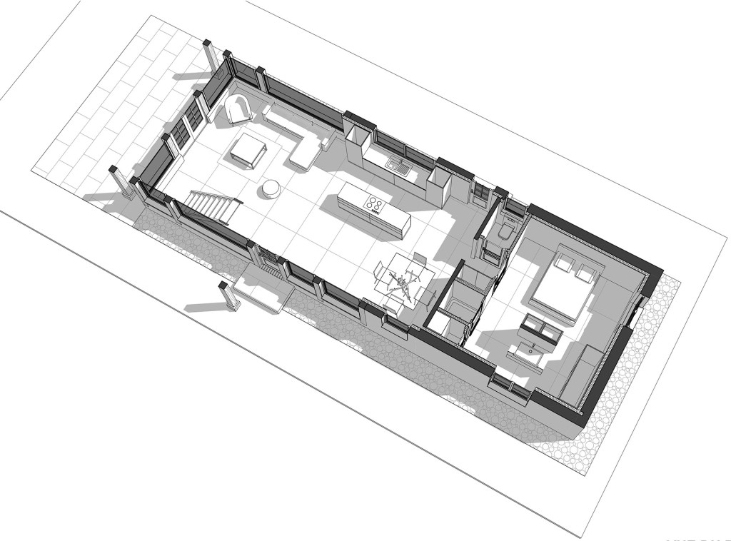 branellec bataille architecte renovation normande chaumiere bardeau mont saint leger 3D